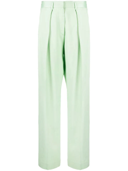 Pleat-Detail High-Rise Wide-Leg Pants