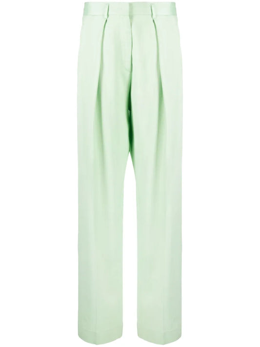 Pleat-Detail High-Rise Wide-Leg Pants