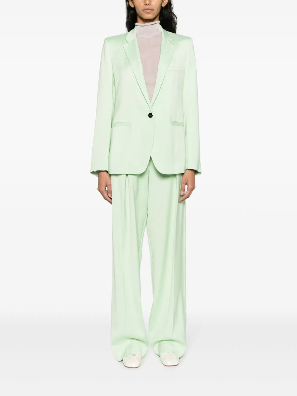 Pleat-Detail High-Rise Wide-Leg Pants