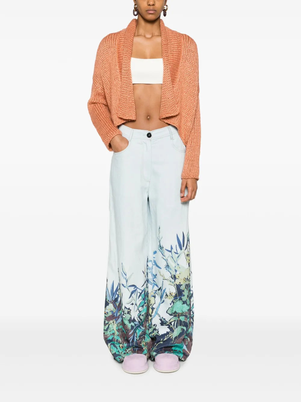 Open-Front Cropped Cardigan