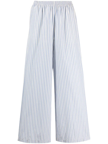 Wide-Leg Striped Trousers