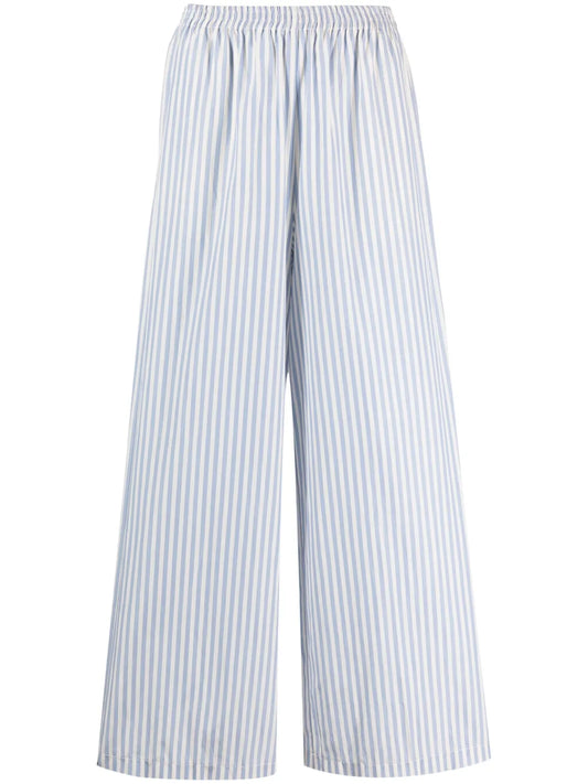 Wide-Leg Striped Trousers