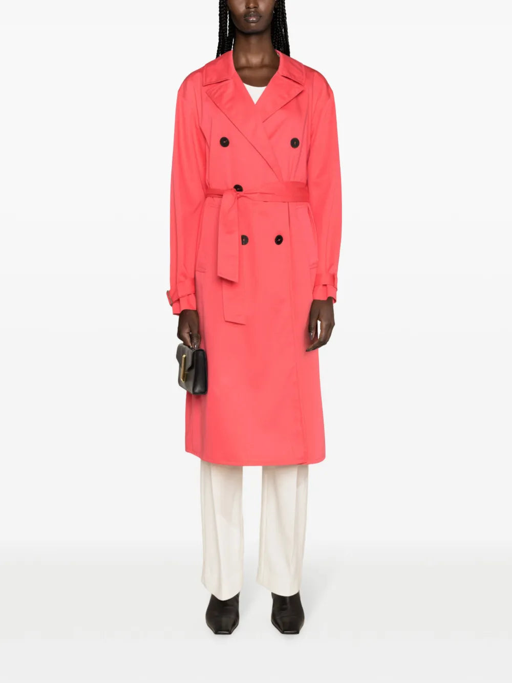 Double-Breasted Belted Trench Coat