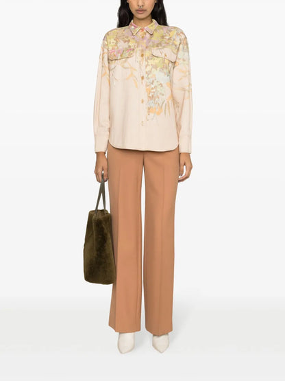 Floral-Pattern Cotton Shirt