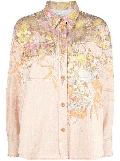 Floral-Pattern Cotton Shirt