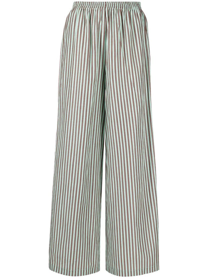 Wide-Leg Striped Trousers