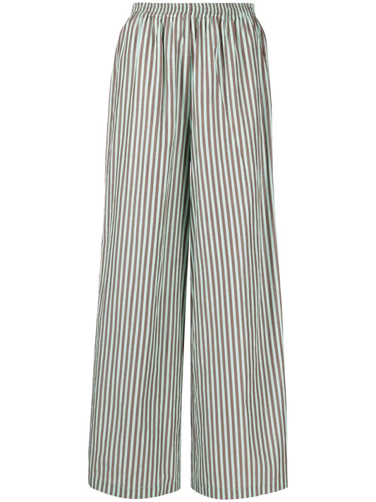 Wide-Leg Striped Trousers