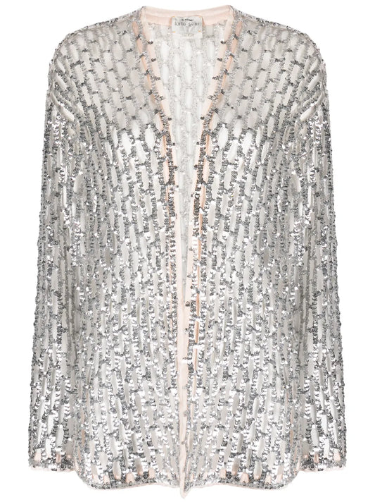 Cut-Out Sequin Tulle Jacket