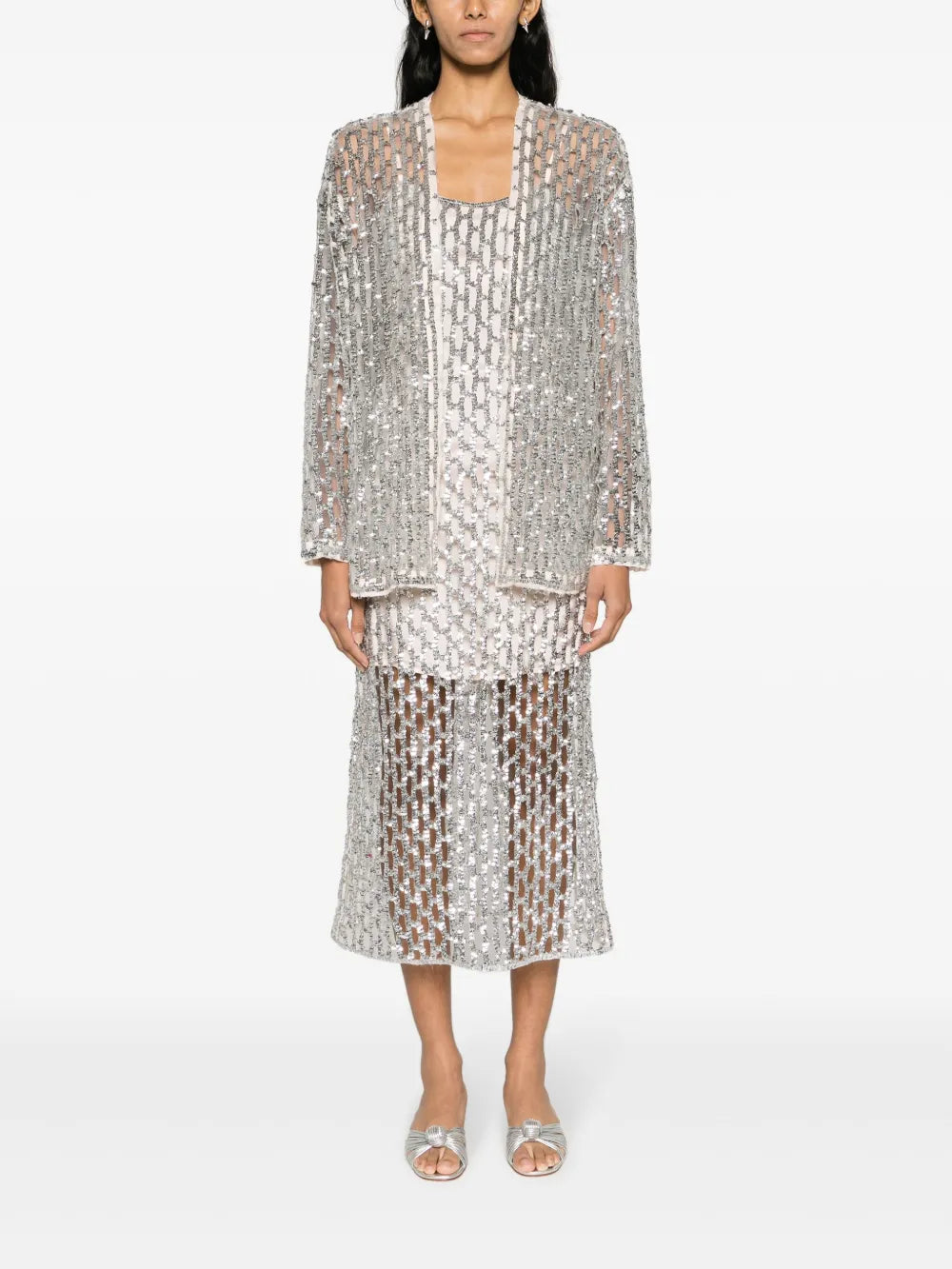Cut-Out Sequin Tulle Jacket