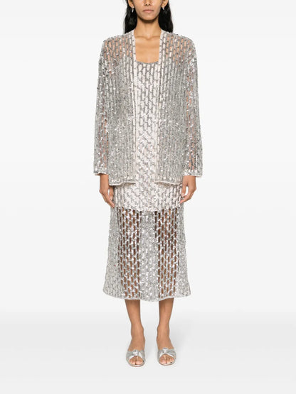 Cut-Out Sequin Tulle Jacket
