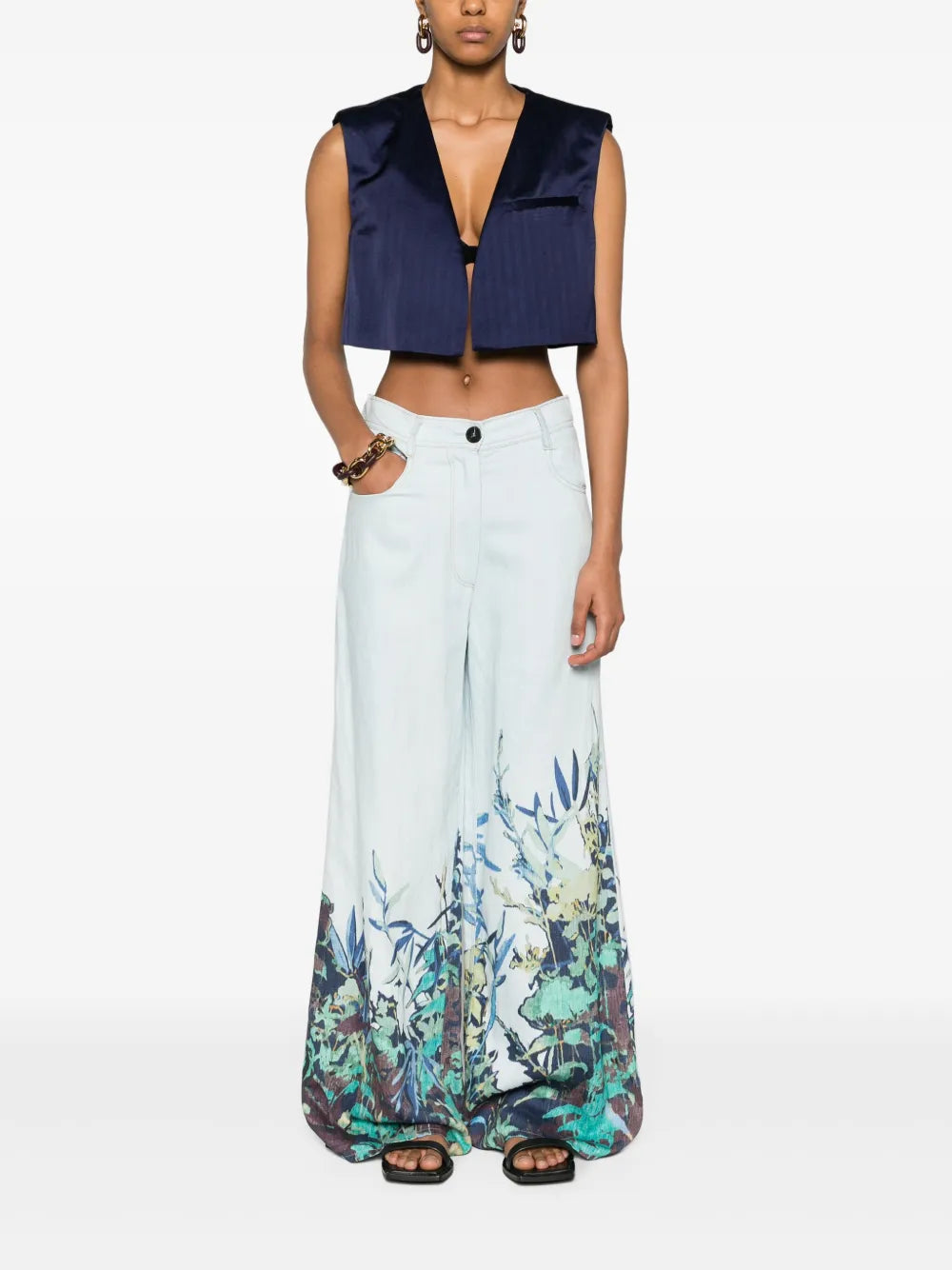 Cropped Herringbone Waistcoat