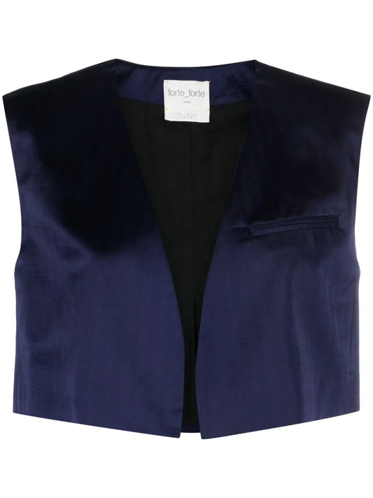 Cropped Herringbone Waistcoat