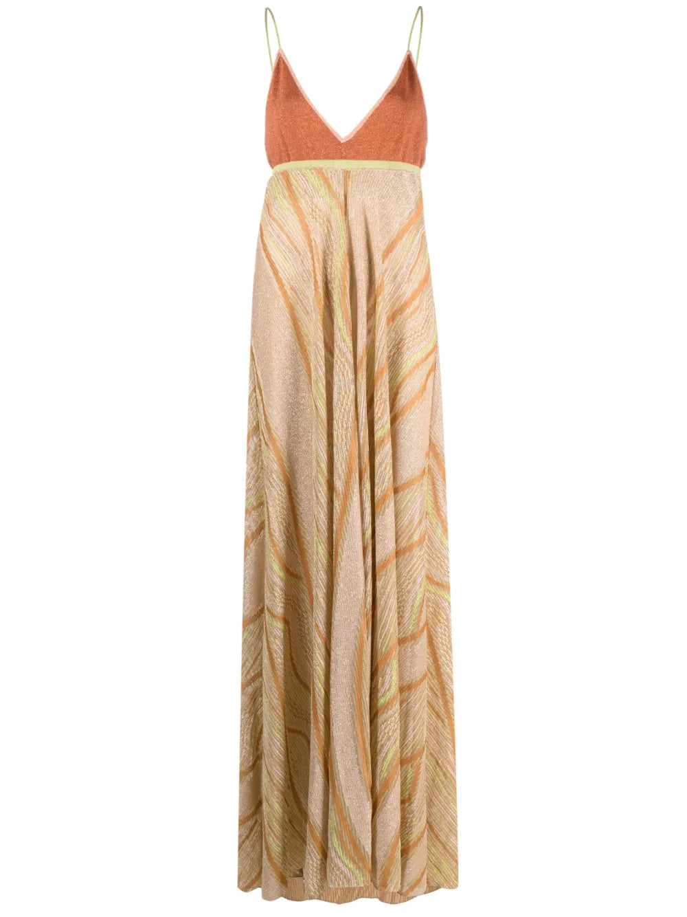 Metallic-Thread Fine-Ribbed Maxi Dress