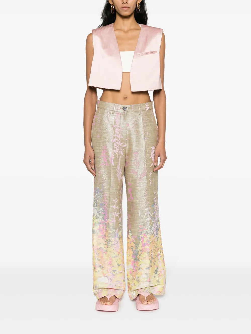 Cropped Herringbone Waistcoat