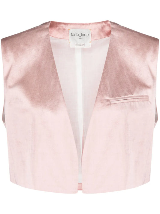 Cropped Herringbone Waistcoat