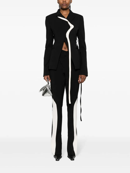 Asymmetric Straight-Leg Trousers