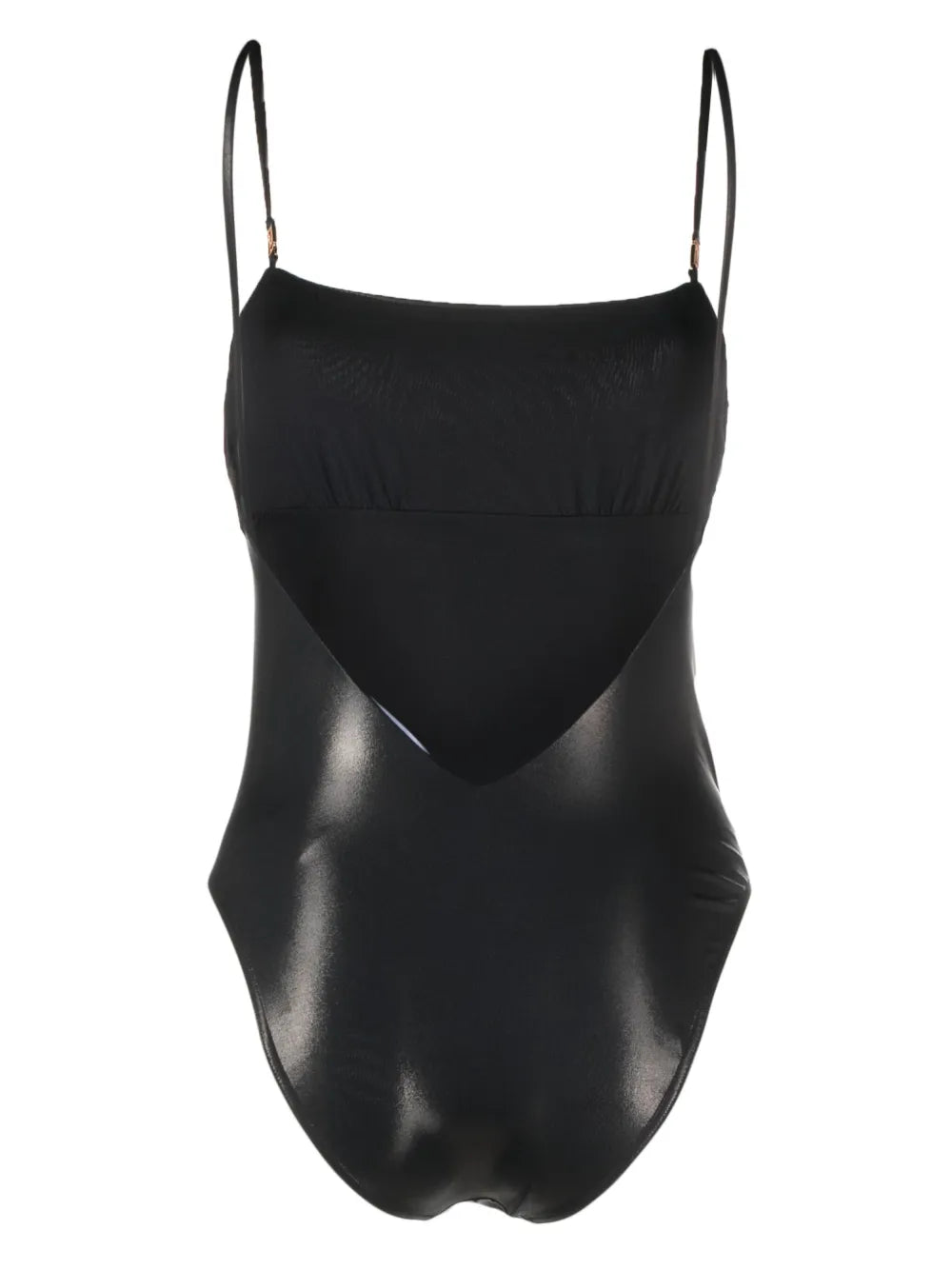 Greca-Detailed Low-Back Swimsuit