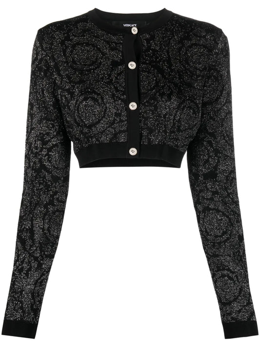Barocco Lurex Cropped Cardigan
