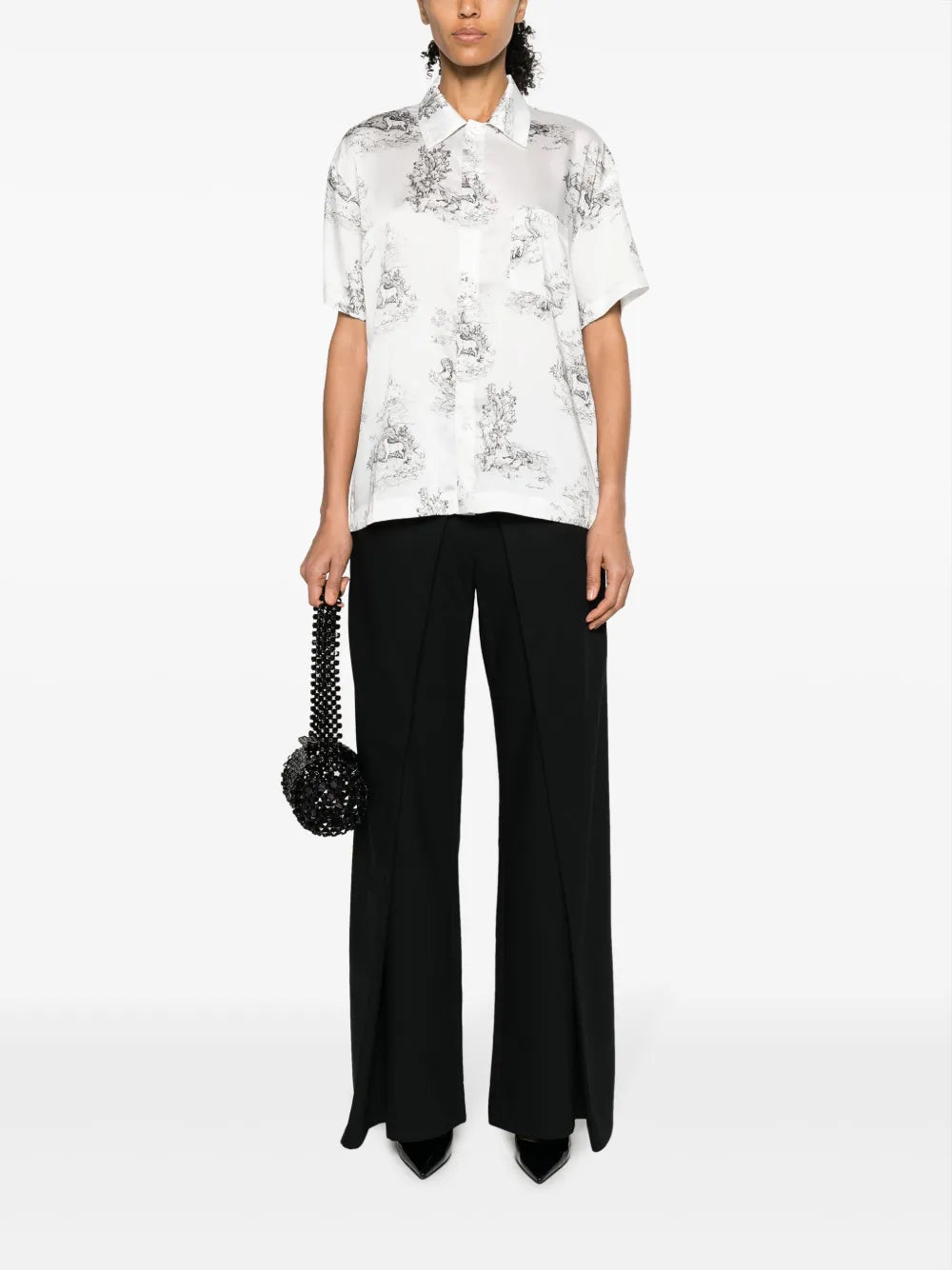 Toile De Jouy-Print Satin Shirt