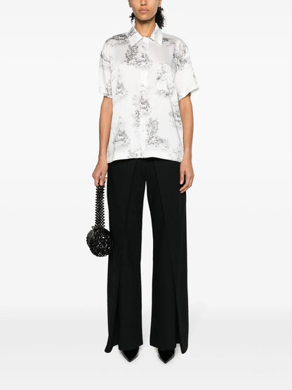 Toile De Jouy-Print Satin Shirt
