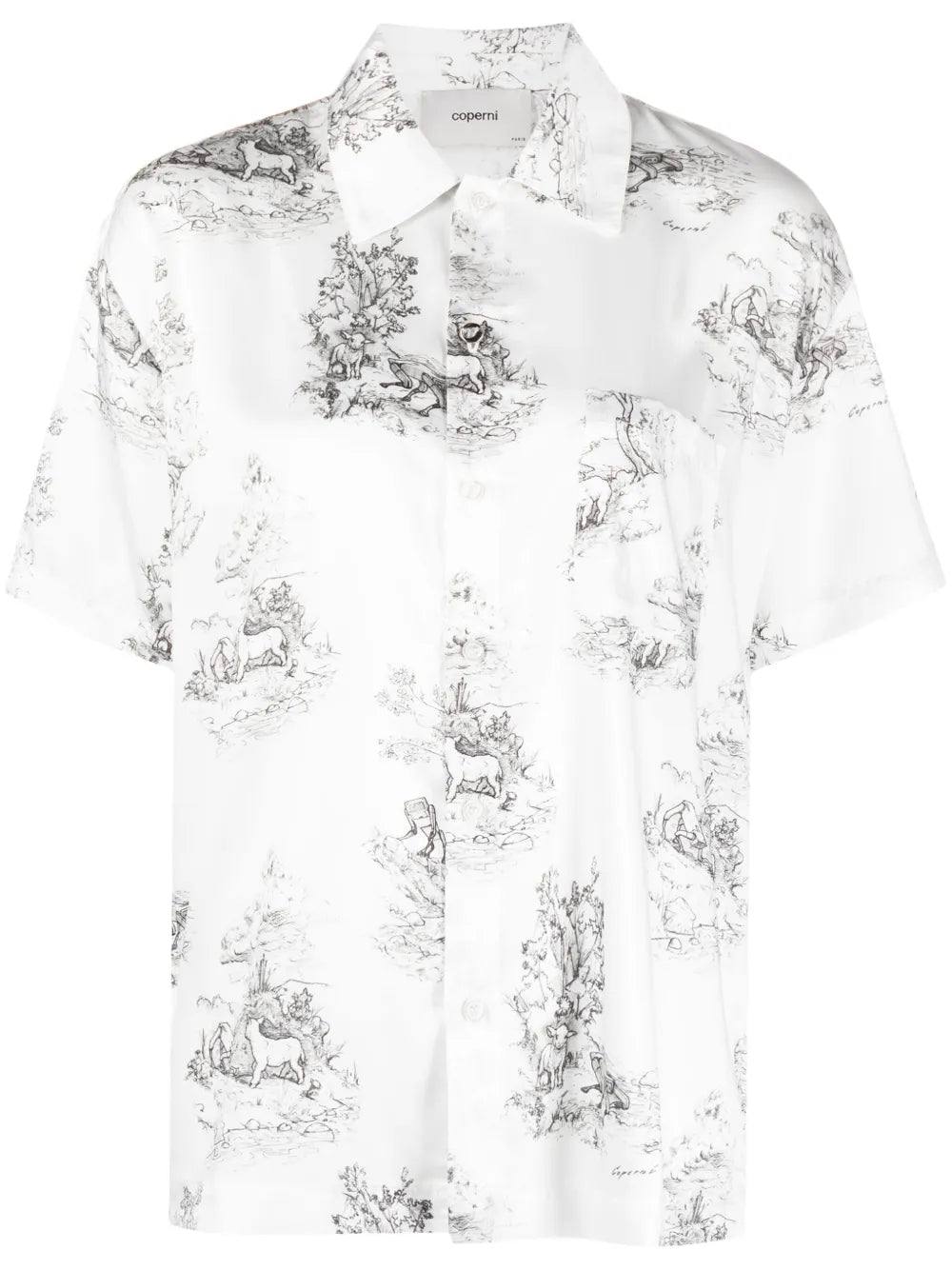 Toile De Jouy-Print Satin Shirt