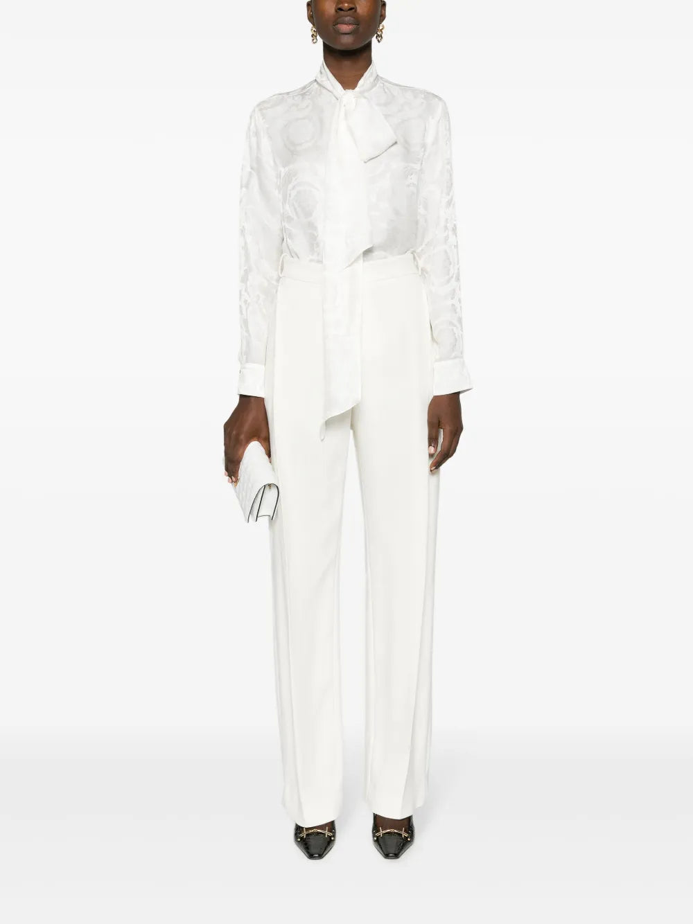 Barocco-Jacquard Satin Blouse