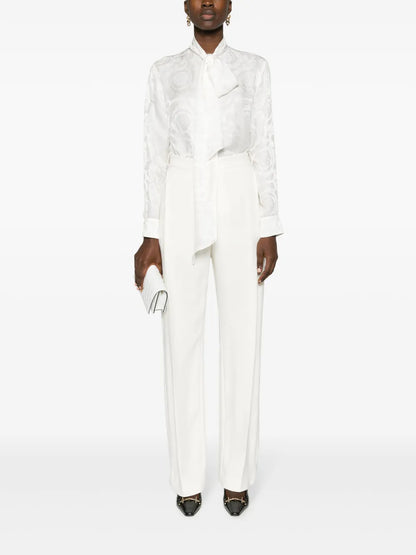 Barocco-Jacquard Satin Blouse