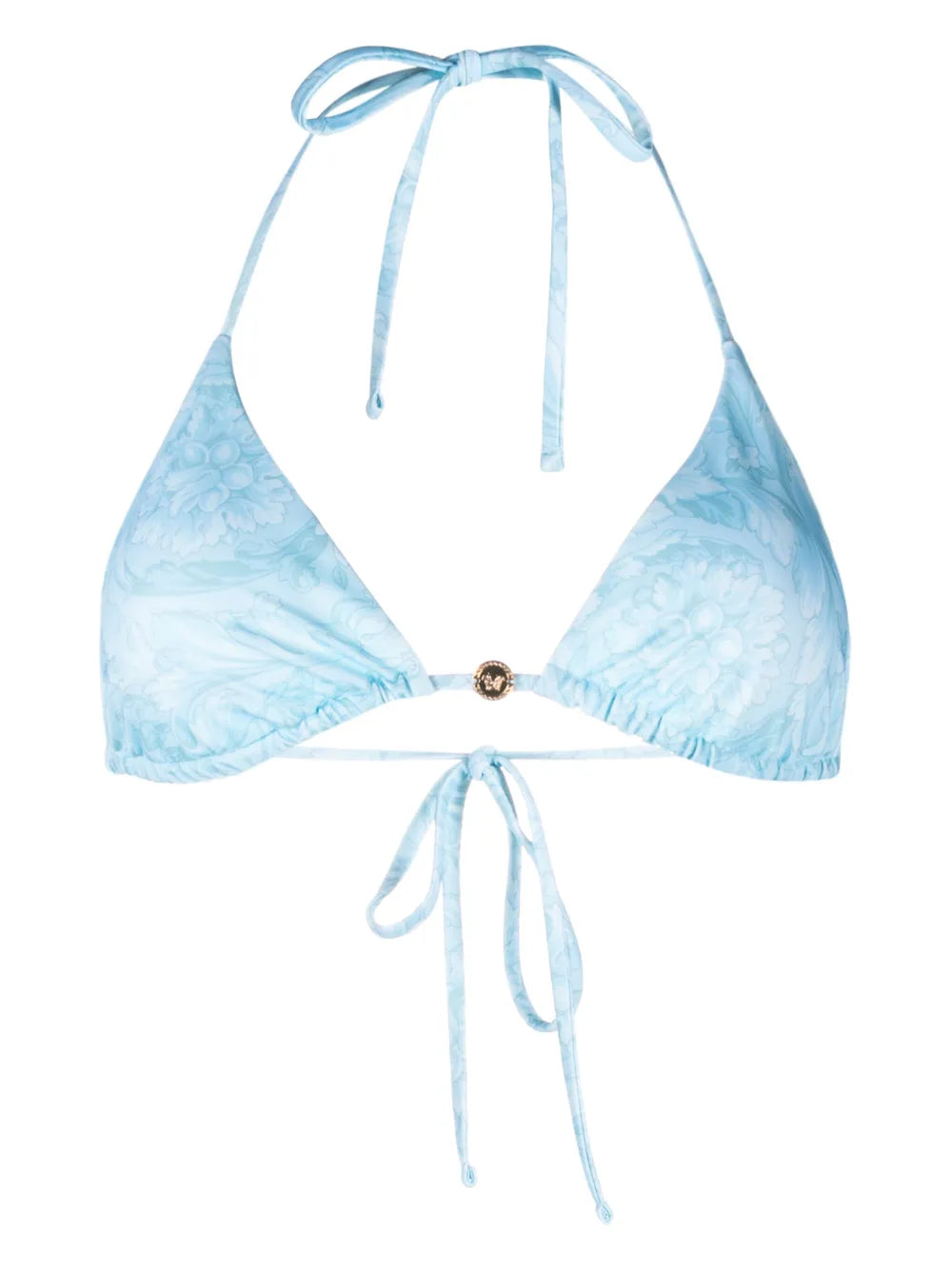 Barocco-Print Triangle Bikini Top
