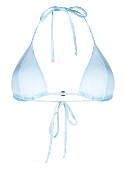 Barocco-Print Triangle Bikini Top