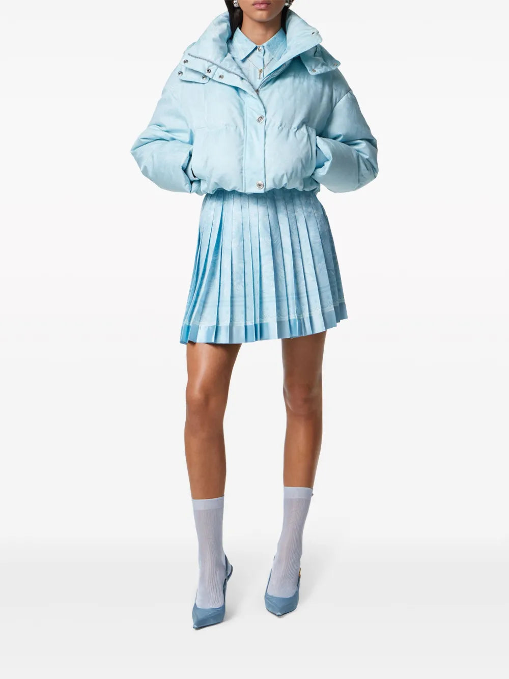 Barocco-Print Silk Skirt