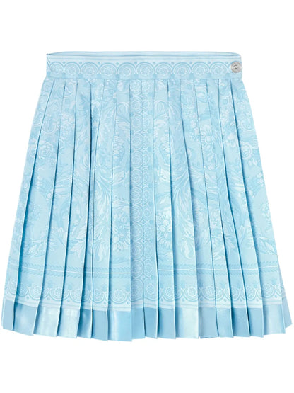Barocco-Print Silk Skirt