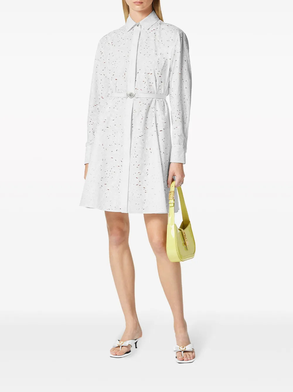 Sangallo Barocco-Embroidered Cotton Shirtdress