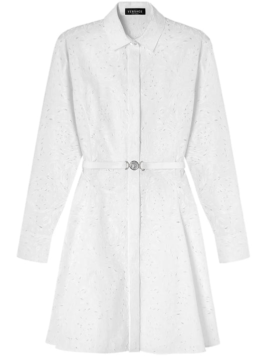 Sangallo Barocco-Embroidered Cotton Shirtdress