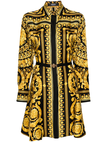 Heritage Baroque-Print Silk Minidress