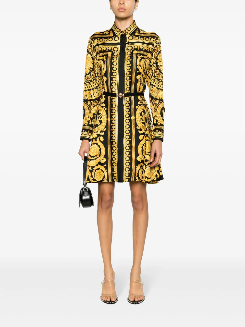Heritage Baroque-Print Silk Minidress
