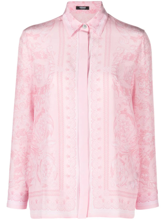 Barocco-Print Silk Shirt