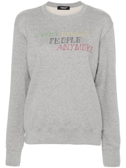 Slogan-Embroidered Cotton Sweatshirt