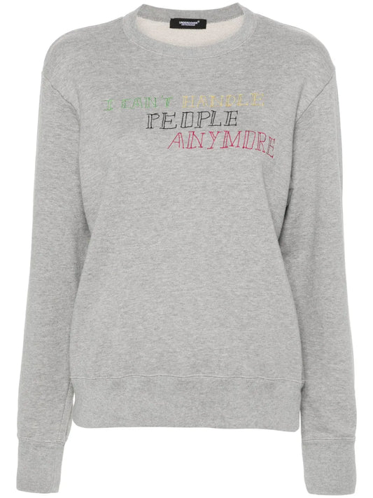 Slogan-Embroidered Cotton Sweatshirt