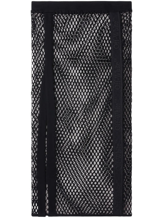 Logo-Tape Mesh Skirt