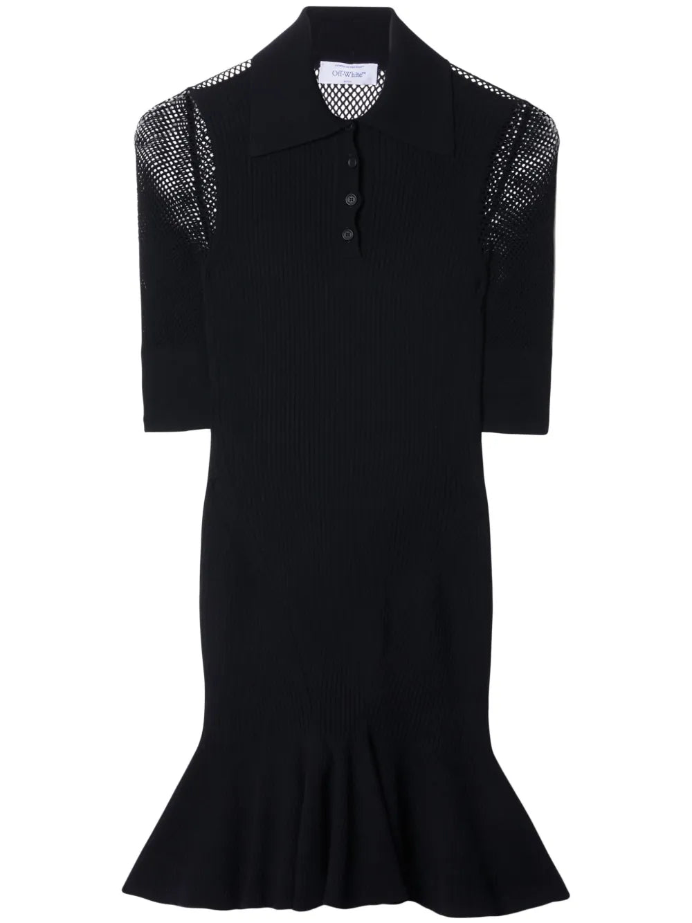 Arrow Half-Sleeve Fishnet Minidress