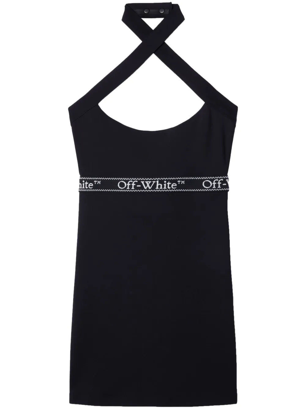 Logo-Waistband Criss-Cross Straps Minidress