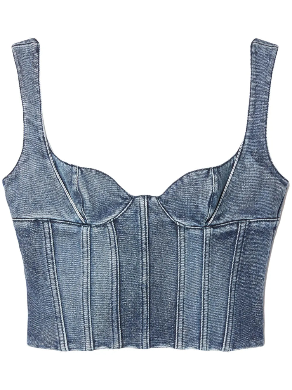 Bustier Denim Cropped Top