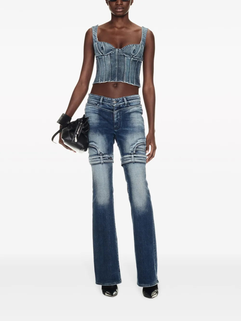 Bustier Denim Cropped Top