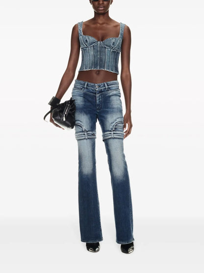 Bustier Denim Cropped Top