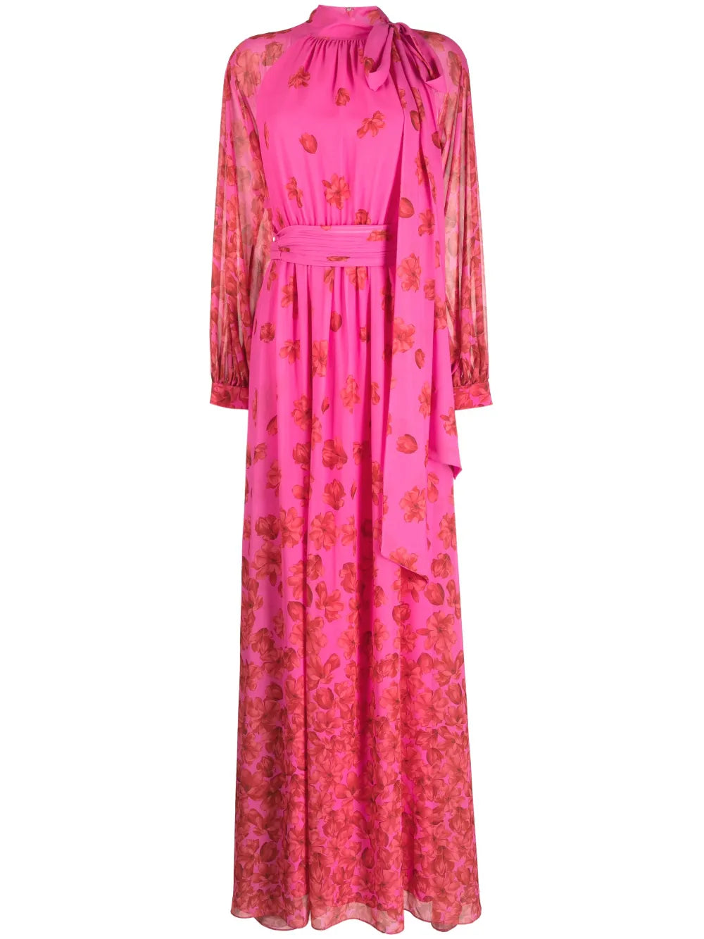 Vera Floral-Print Chiffon Gown