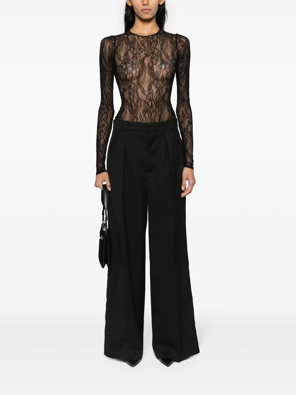 Pleated Wide-Leg Trousers
