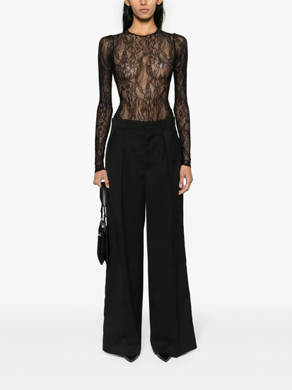 Pleated Wide-Leg Trousers