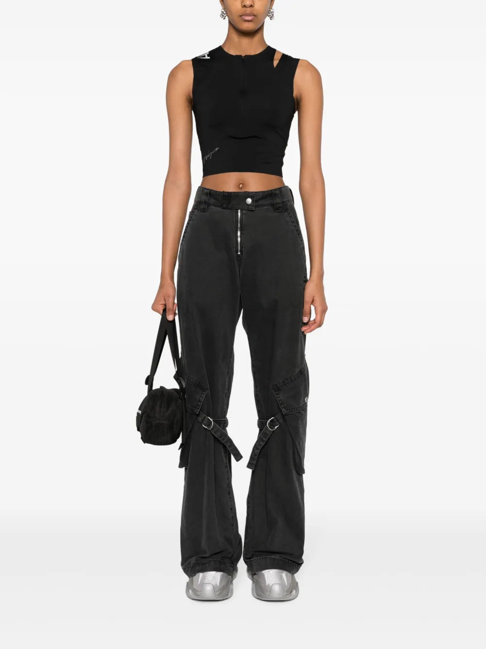 Logo-Print Cropped Tank Top