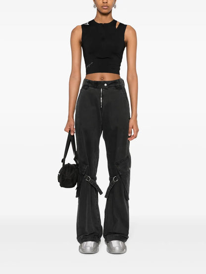 Logo-Print Cropped Tank Top