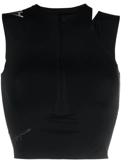 Logo-Print Cropped Tank Top